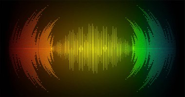 Ses dalgaları kararan karanlık ışık, vektör illüstrasyon arkaplanı 