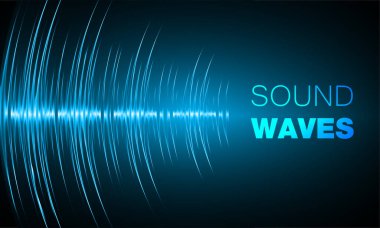 Ses dalgaları kararan karanlık ışık, vektör illüstrasyon arkaplanı 