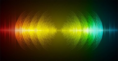 Ses dalgaları kararan karanlık ışık, vektör illüstrasyon arkaplanı 