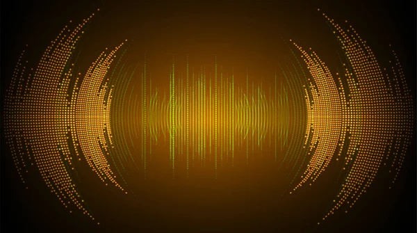 Sound Waves Oscillating Dark Light Vector Illustration Background — Stock Vector