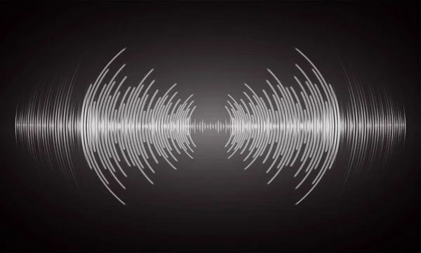 暗い光を振動する音波 ベクトル図背景 — ストックベクタ
