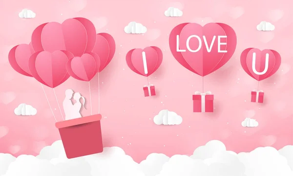 Tarjeta Del Amor Del Día San Valentín Pareja Amor Diseño — Archivo Imágenes Vectoriales