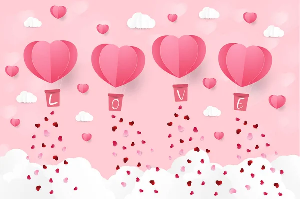 Feliz Día San Valentín Concepto Vector Ilustración Fondo — Archivo Imágenes Vectoriales