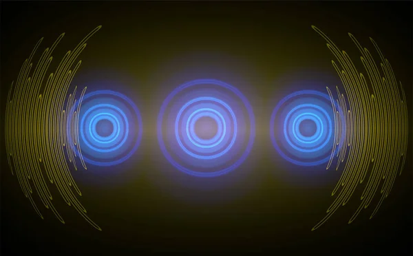 Ondes Sonores Oscillant Lumière Sombre Fond Vectoriel Illustration — Image vectorielle