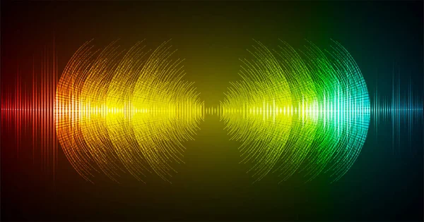 Sound Waves Oscillating Dark Light Vector Illustration Background — Stock Vector