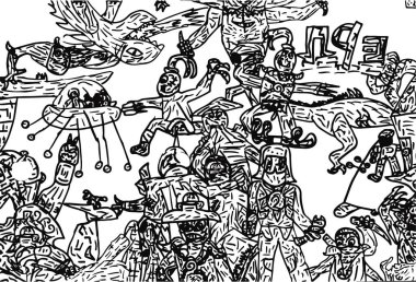 şirin illüstrasyonlu vektör arkaplanı