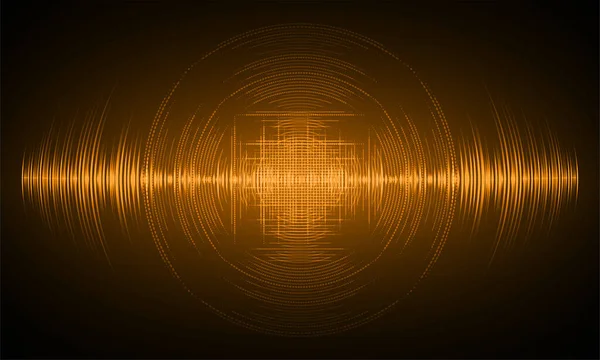 Ondas Sonoras Oscilantes Luz Oscura — Vector de stock