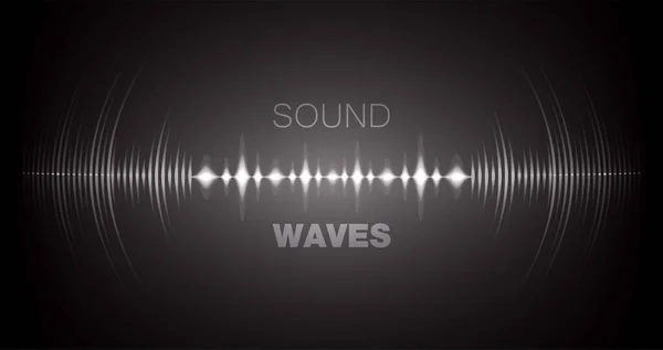 Sound Waves Oscillating Dark Light — Stock Vector