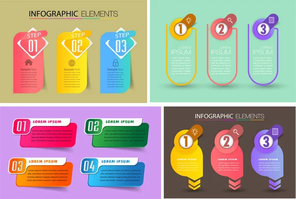 Moderna Textruta Mallar Infographics Banners — Stock vektor