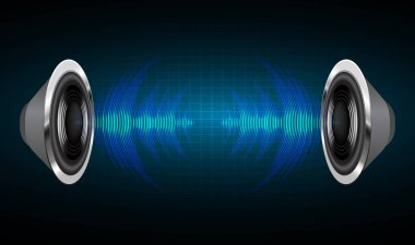 siyah arka plan üzerinde hoparlör simgesi