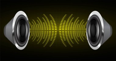 Siyah arkaplan ile hoparlör