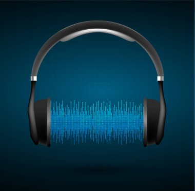 Mavi arka planlı kulaklıklar