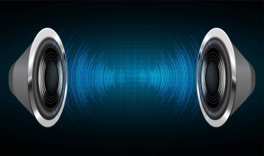 Mavi ve gümüş daireli soyut arkaplan