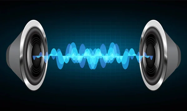 Cyfrowa Ilustracja Głośnika Słuchawkami Ikoną Dźwięku — Wektor stockowy