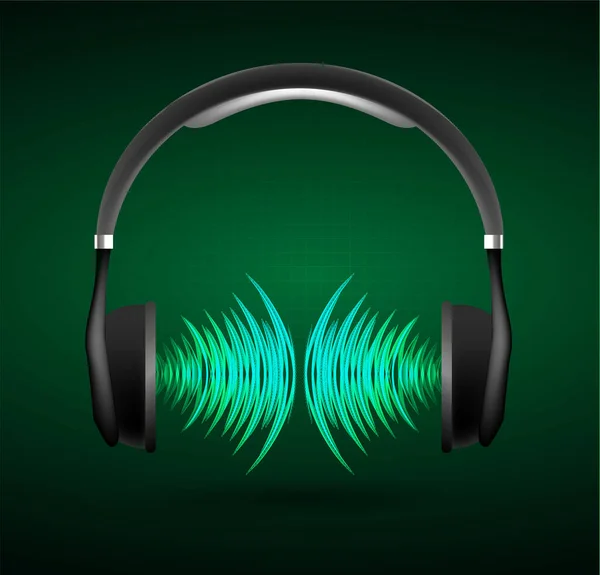 ヘッドフォンアイコン ウェブデザインのための音楽サウンドベクトルアイコンのフラットイラスト — ストックベクタ