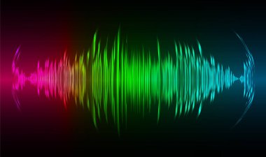 Renkli müzik dalgalarıyla soyut arkaplan