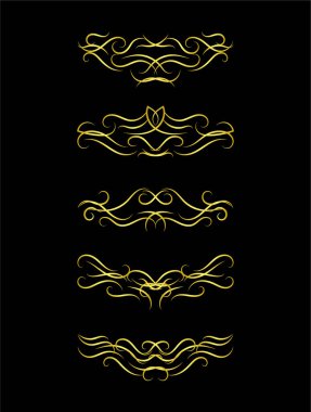 Dekoratif elementlerin vektör çizimi