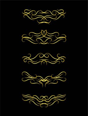 Dekoratif elementlerin vektör çizimi