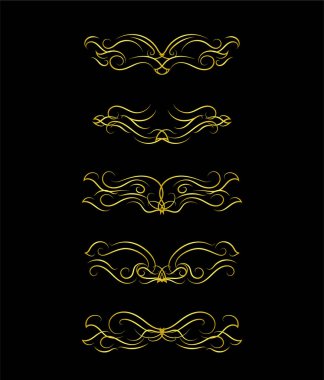 Çerçevenin elementlerinin harflerinin vektör çizimleri.