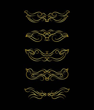 Dekorasyon için dekoratif elementlerin vektör çizimi