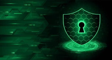 Sayısal arkaplan ve siber güvenlik konusunda kapatılmış asma kilit