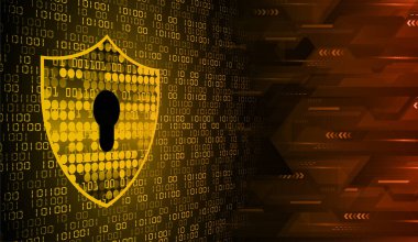 Sayısal arkaplan ve siber güvenlik konusunda kapatılmış asma kilit