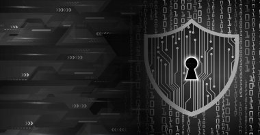 Dijital arkaplanda asma kilit, siber güvenlik kavramı