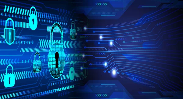 Sayısal arkaplan ve siber güvenlik konusunda kapatılmış asma kilit