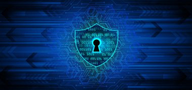 siber güvenlik kavramı, asma kilit işaretinin vektör çizimi