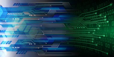 Mavi siber devre gelecekteki teknoloji konsepti