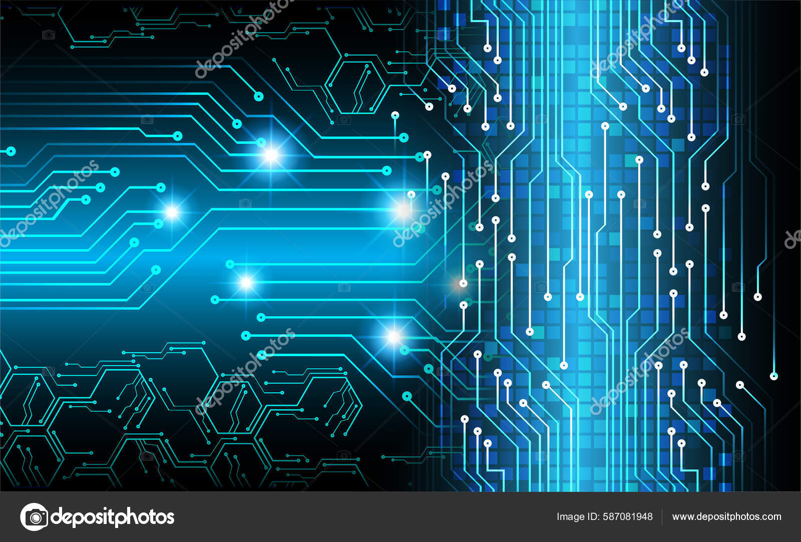 Abstract Cyber Future Technology Concept Background Vector Illustration ...