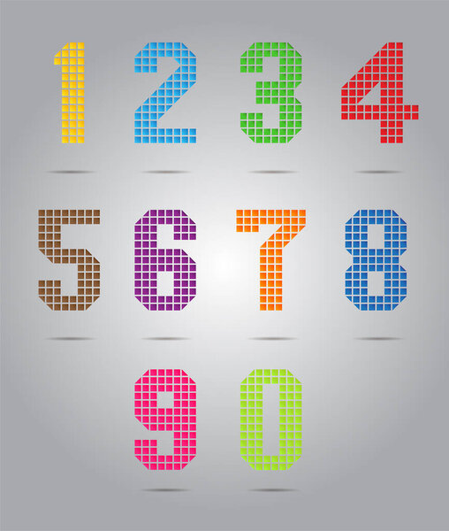 numbers set vector illustration