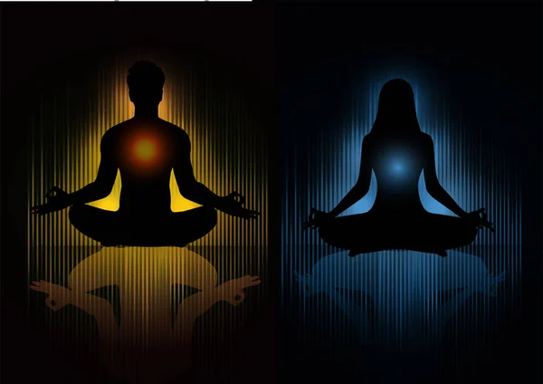 Meditación Yoga Vector Ilustración — Vector de stock