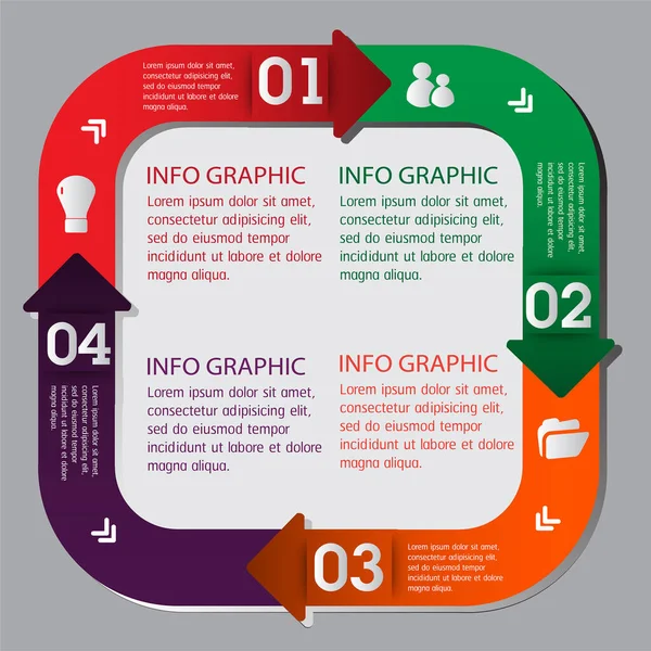 Modèle Boîte Texte Moderne Infographie Bannière — Image vectorielle