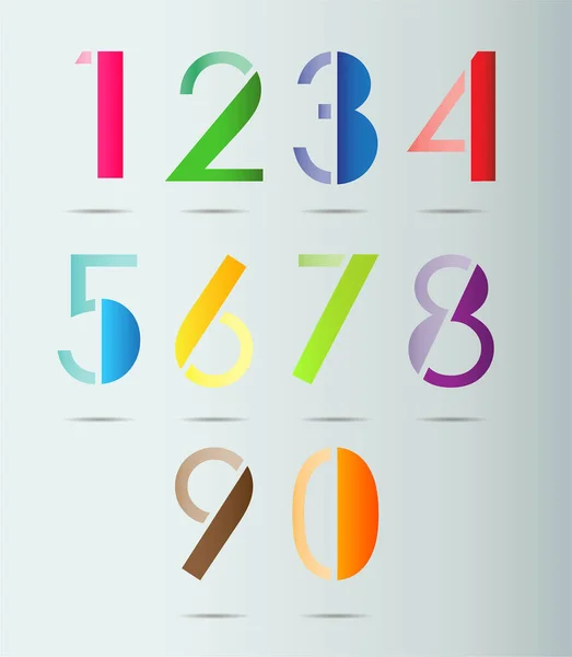 Numbers Set Vector Illustration — Stock Vector