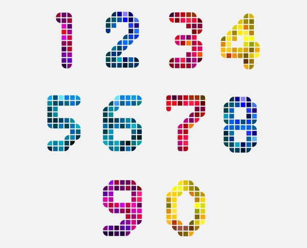 Numbers Set Vector Illustration — Stock Vector