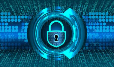 anahtar deliği ile arkaplan illüstrasyonu, dijital güvenlik kavramı