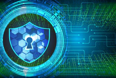 anahtar deliği ile arkaplan illüstrasyonu, dijital güvenlik kavramı