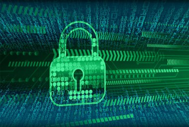 anahtar deliği ile arkaplan illüstrasyonu, dijital güvenlik kavramı