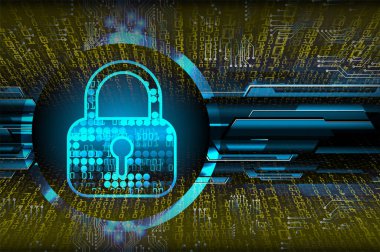 anahtar deliği ile arkaplan illüstrasyonu, dijital güvenlik kavramı