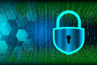 anahtar deliği ile arkaplan illüstrasyonu, dijital güvenlik kavramı