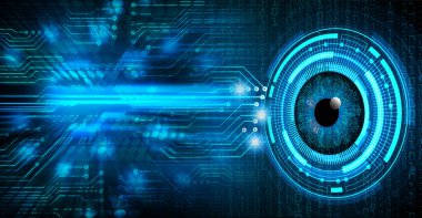 Abstract blue cyber future technology background