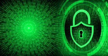 background illustration of lock with keyhole, digital security concept