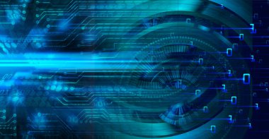 Abstract blue cyber future technology background