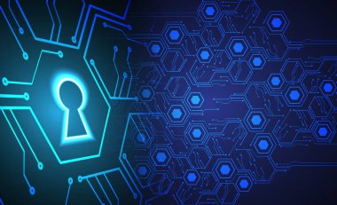 background illustration of lock with keyhole, digital security concept