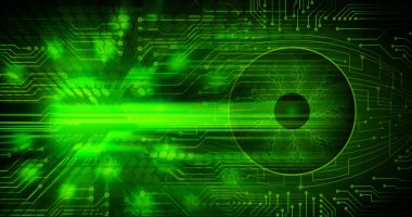 Abstract green cyber future technology background
