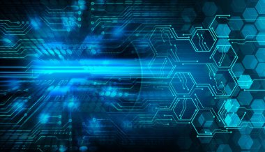 Abstract blue cyber future technology background