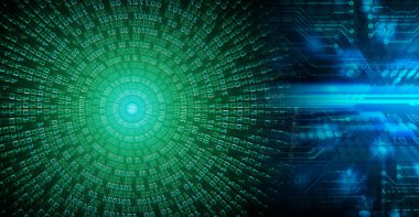 Abstract green cyber future technology background