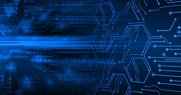 Abstract Blue Cyber Future Technology Background — Stock Fotó