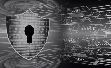 Sayısal arkaplan ve siber güvenlik konusunda kapatılmış asma kilit